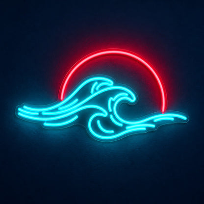 Ocean Waves Sunset LED Neon Sign - product hero