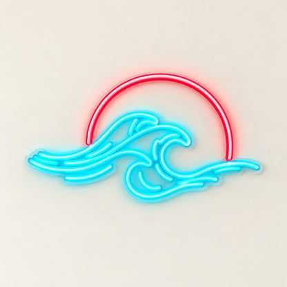 Ocean Waves Sunset LED Neon Sign - natural light view