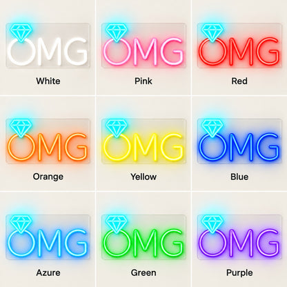 OMG LED Neon Sign - nine-color grid