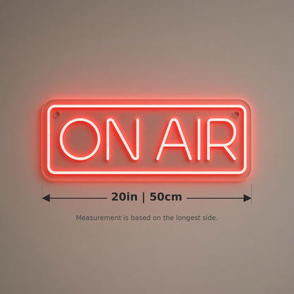 On Air LED Neon Sign - size guide