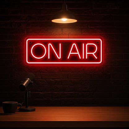 On Air Frame for Podcast Studio Recording Room LED Neon Sign - advertising view