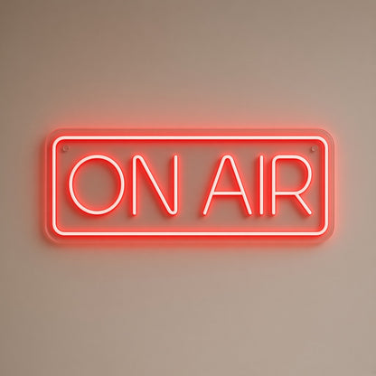 On Air Frame for Podcast Studio Recording Room LED Neon Sign - natural light view