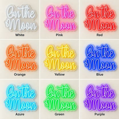 On The Moon LED Neon Sign - nine-color grid