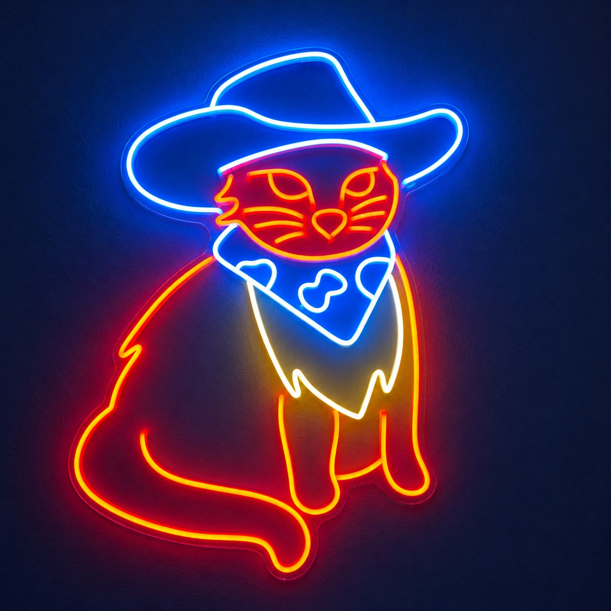 Cowboy Cat Hat LED Neon Sign - product hero