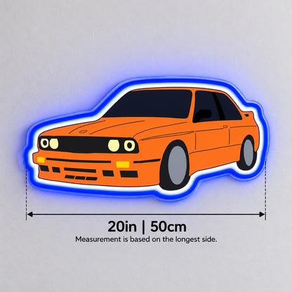 Sport Coupe LED Neon Sign - size guide