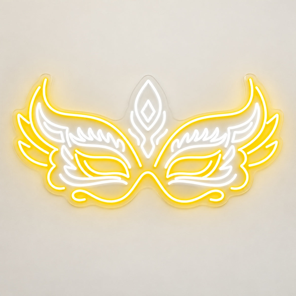 Ornate Masquerade Mask LED Neon Sign - natural light view