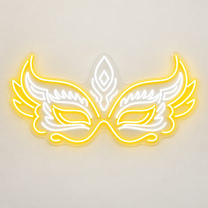 Ornate Masquerade Mask LED Neon Sign - natural light view