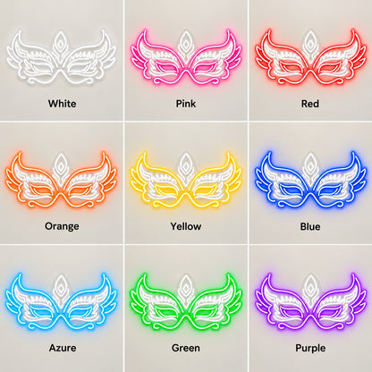 Ornate Masquerade Mask LED Neon Sign - nine-color grid