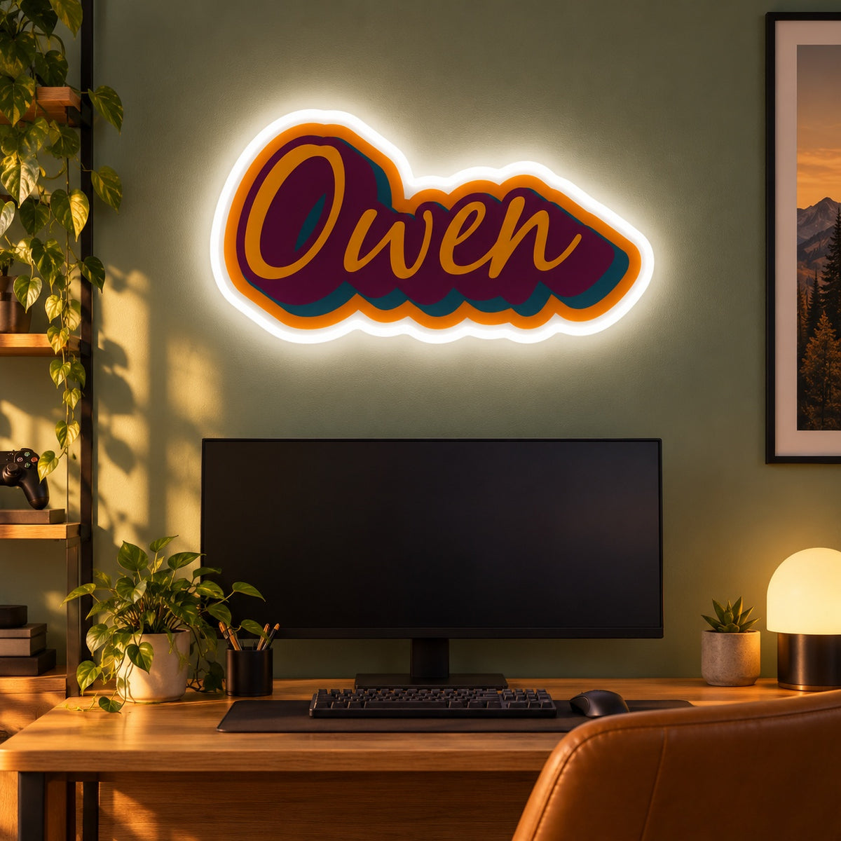 Owen LED Neon Sign - advertising view
