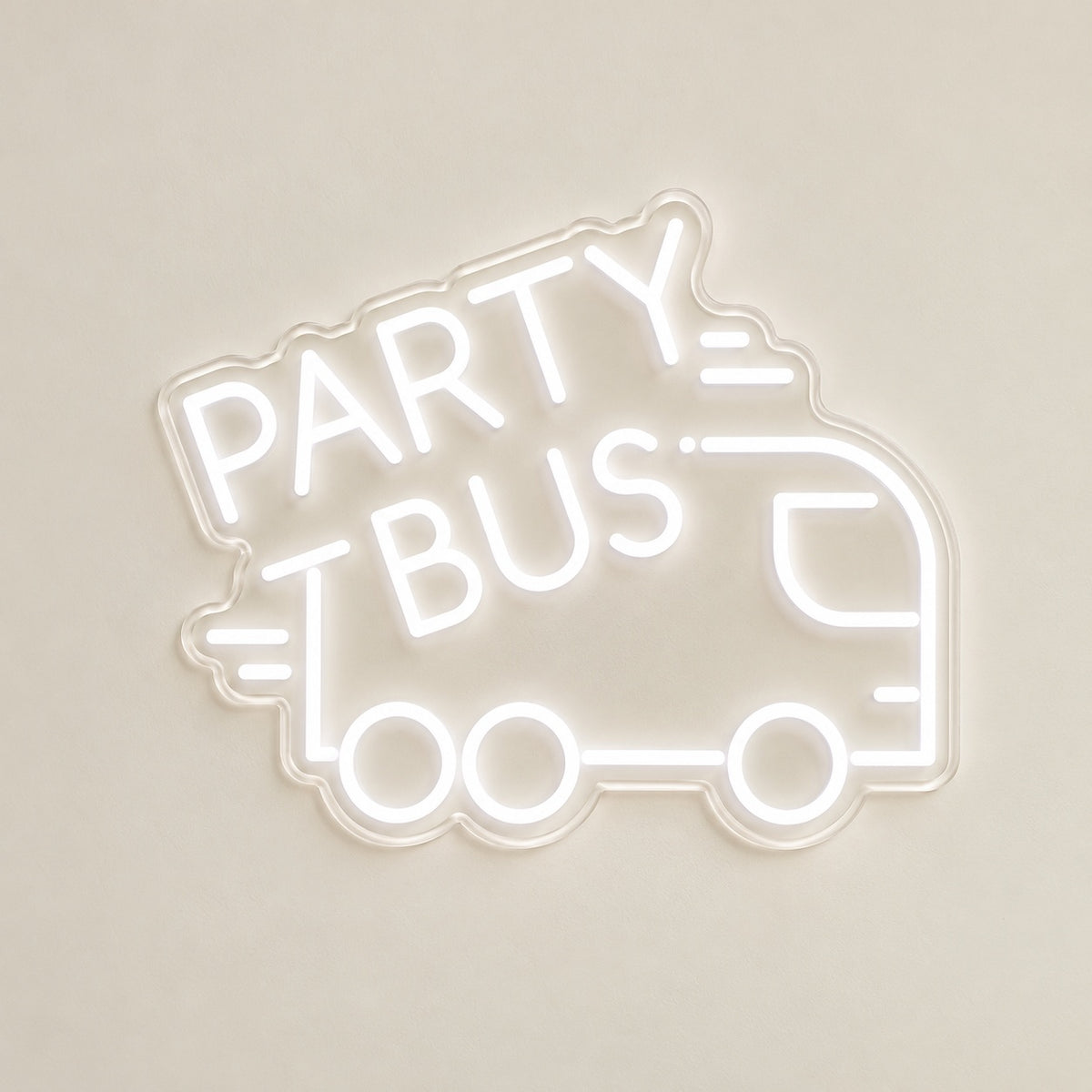 Party Bus LED Neon Sign - natural light view