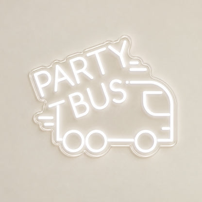 Party Bus LED Neon Sign - natural light view