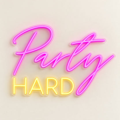 Party Hard LED Neon Sign - natural light view
