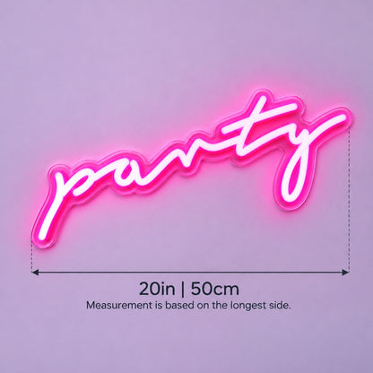 Party LED Neon Sign - size guide