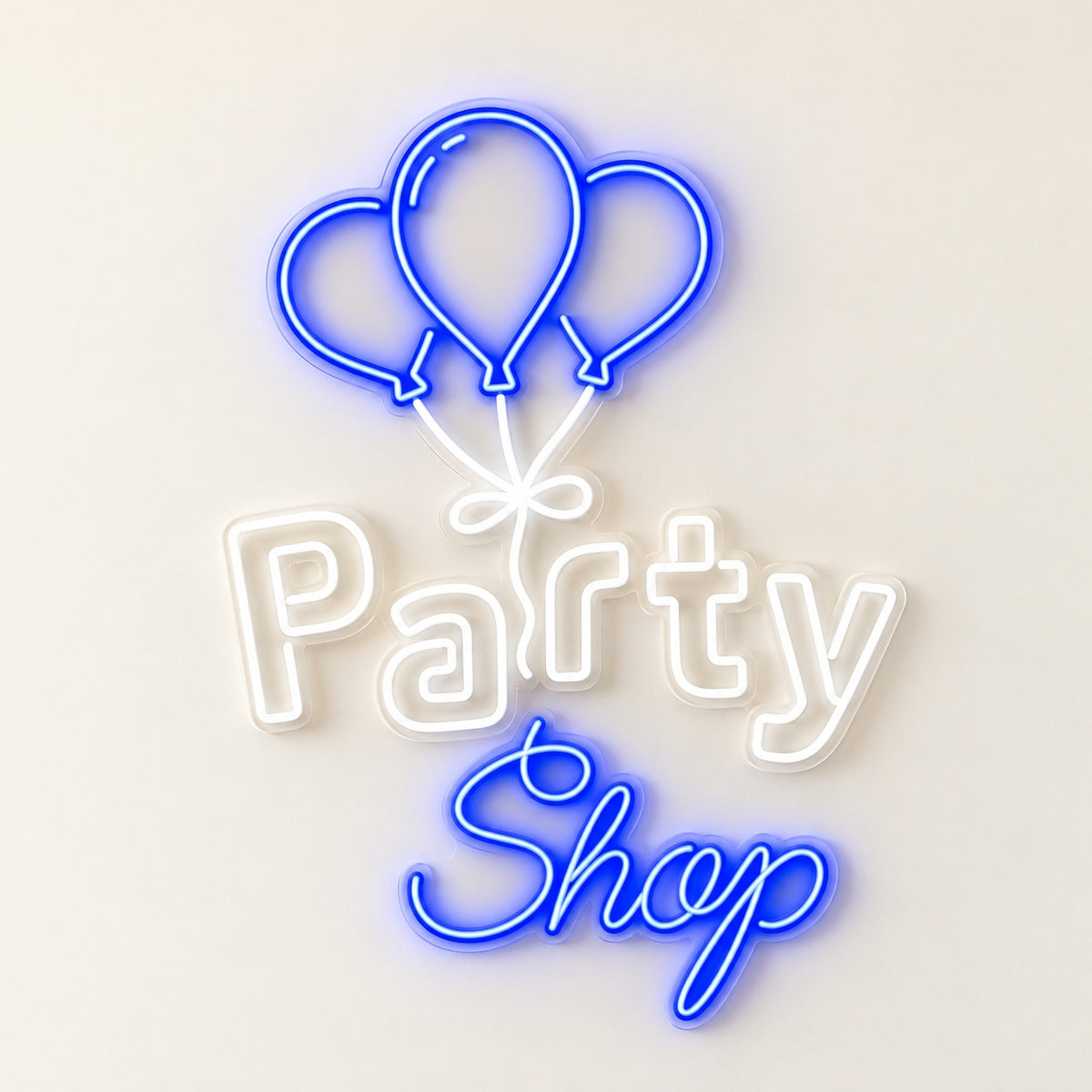 Party Shop LED Neon Sign - natural light view