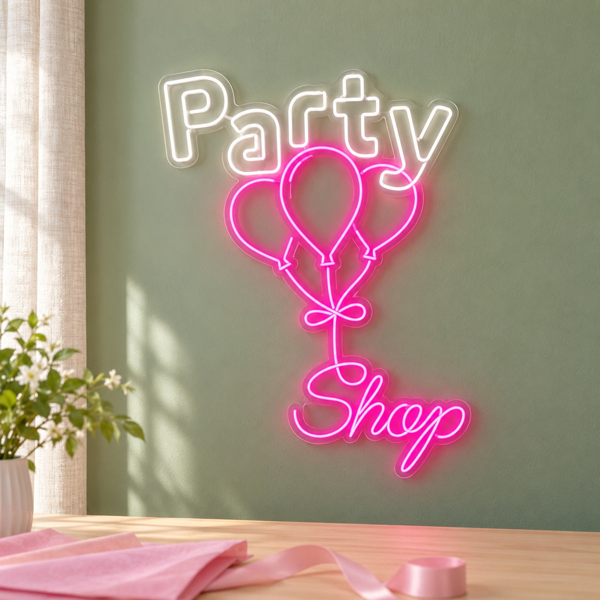 Party Shop LED Neon Sign - lifestyle view