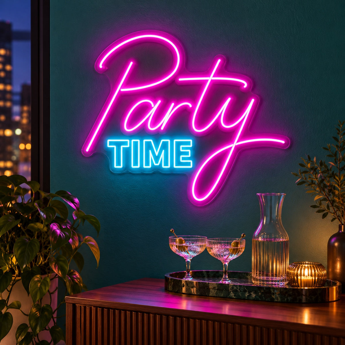 Party Time LED Neon Sign - advertising view