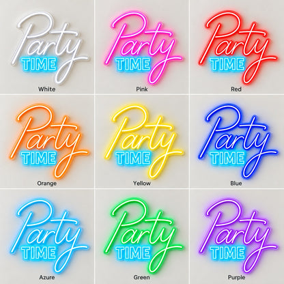 Party Time LED Neon Sign - nine-color grid