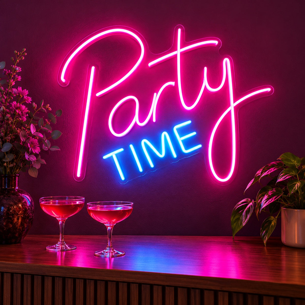 Party Time LED Neon Sign - advertising view