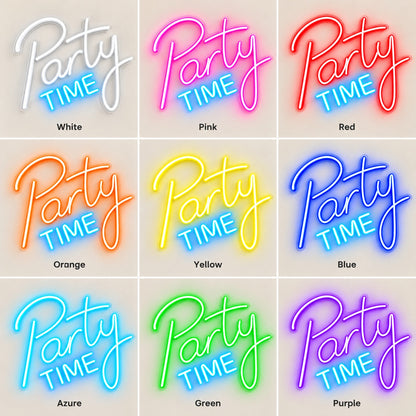 Party Time LED Neon Sign - nine-color grid
