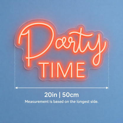 Party Time LED Neon Sign - size guide