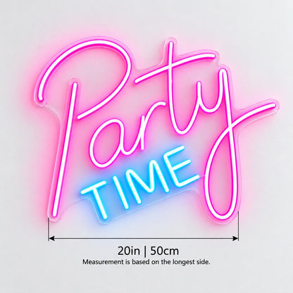 Party Time LED Neon Sign - size guide