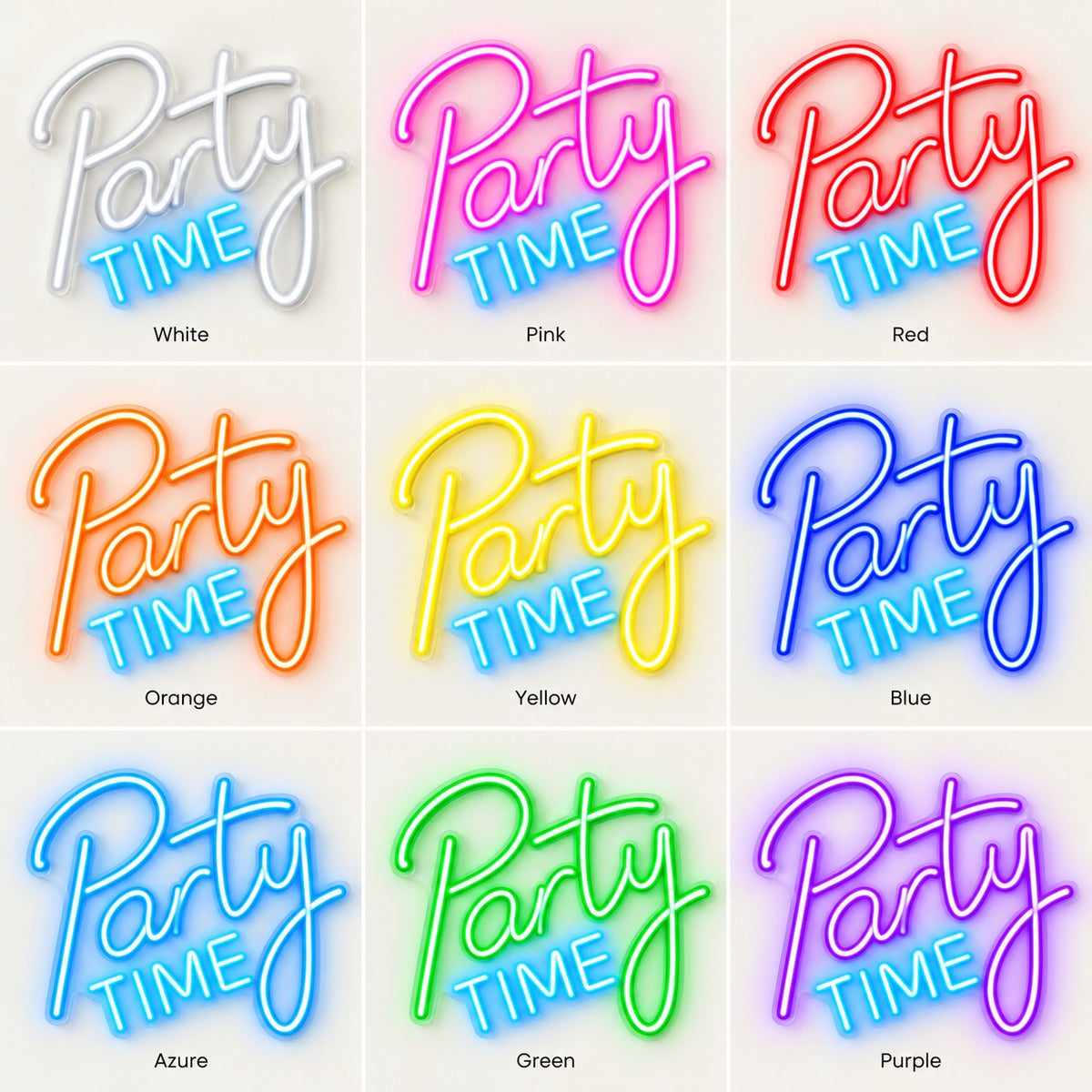 Party Time LED Neon Sign - nine-color grid