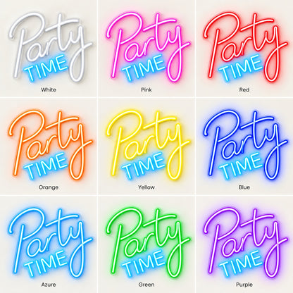 Party Time LED Neon Sign - nine-color grid