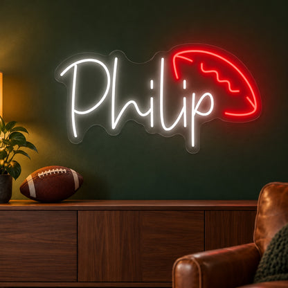 Philip Helmet LED Neon Sign - advertising view