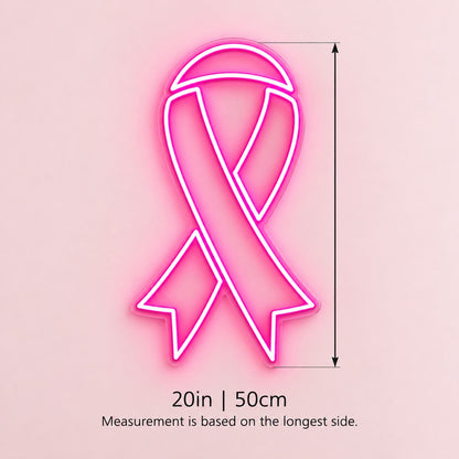 Awareness Ribbon LED Neon Sign - size guide