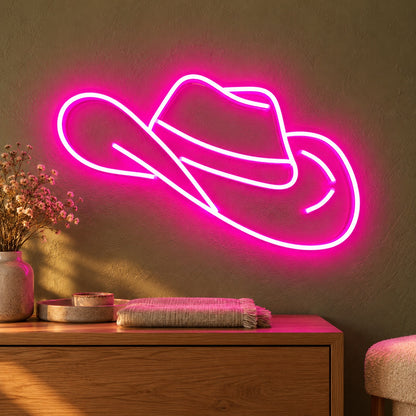 Cowboy Hat LED Neon Sign - advertising view
