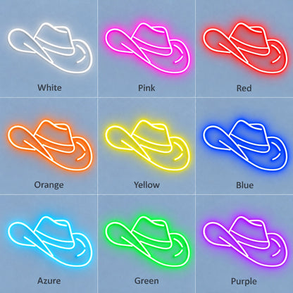 Cowboy Hat LED Neon Sign - nine-color grid