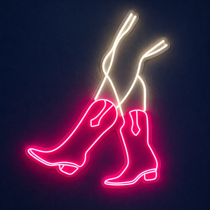 Cowgirl Boots and Legs LED Neon Sign - product hero