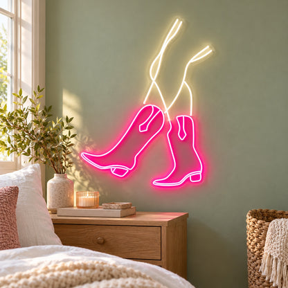 Cowgirl Boots and Legs LED Neon Sign - lifestyle view