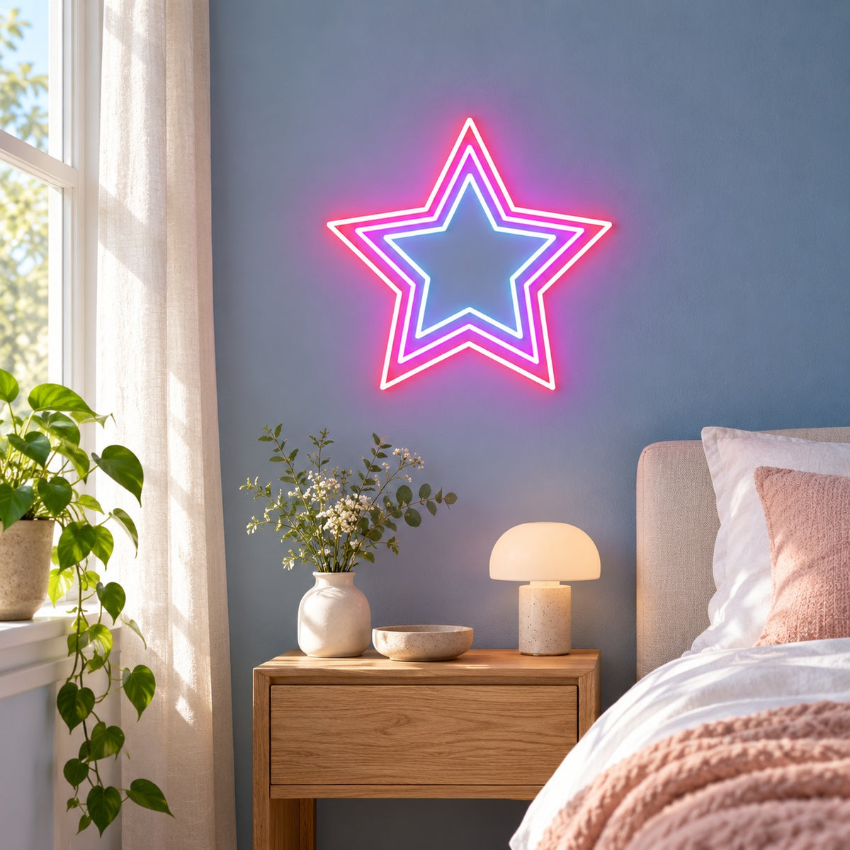 Nested Star LED Neon Sign - lifestyle view