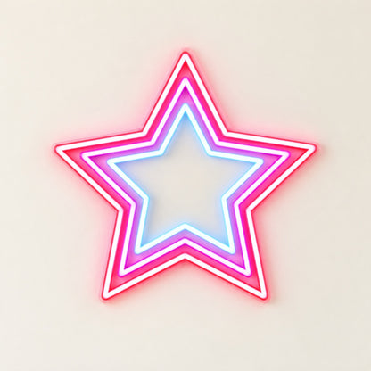 Nested Star LED Neon Sign - natural light view