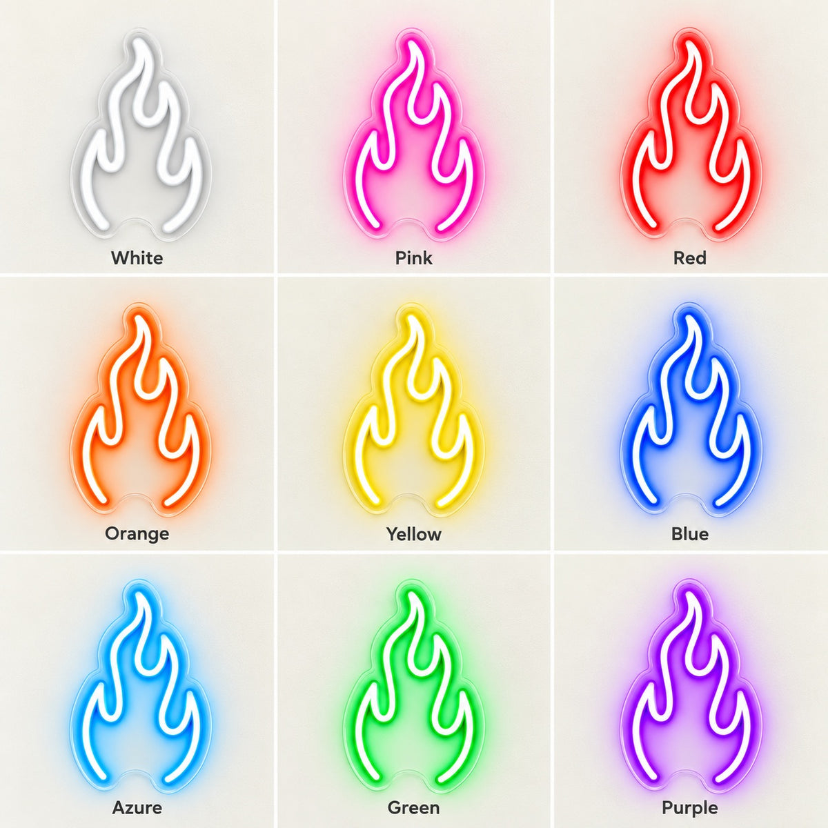 Flame LED Neon Sign - nine-color grid