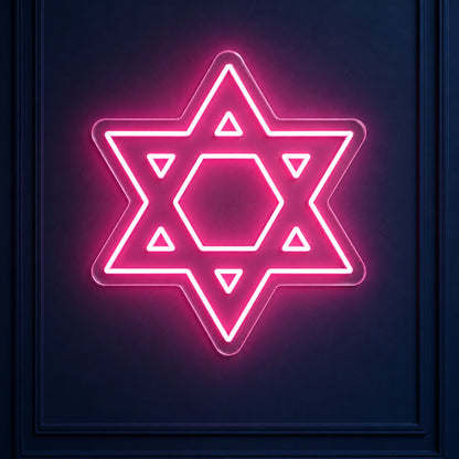 Geometric Star Of David LED Neon Sign - product hero