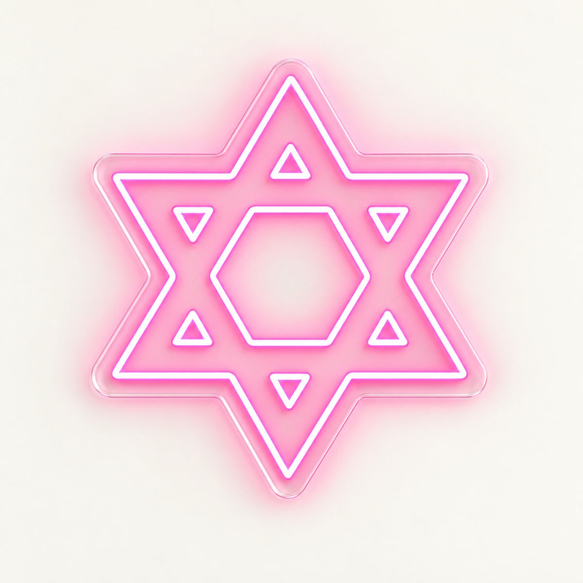 Geometric Star Of David LED Neon Sign - natural light view