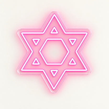 Geometric Star Of David LED Neon Sign - natural light view