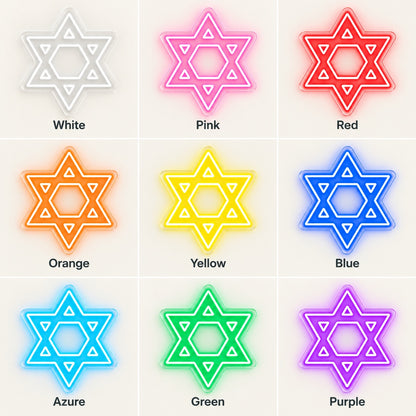 Geometric Star Of David LED Neon Sign - nine-color grid
