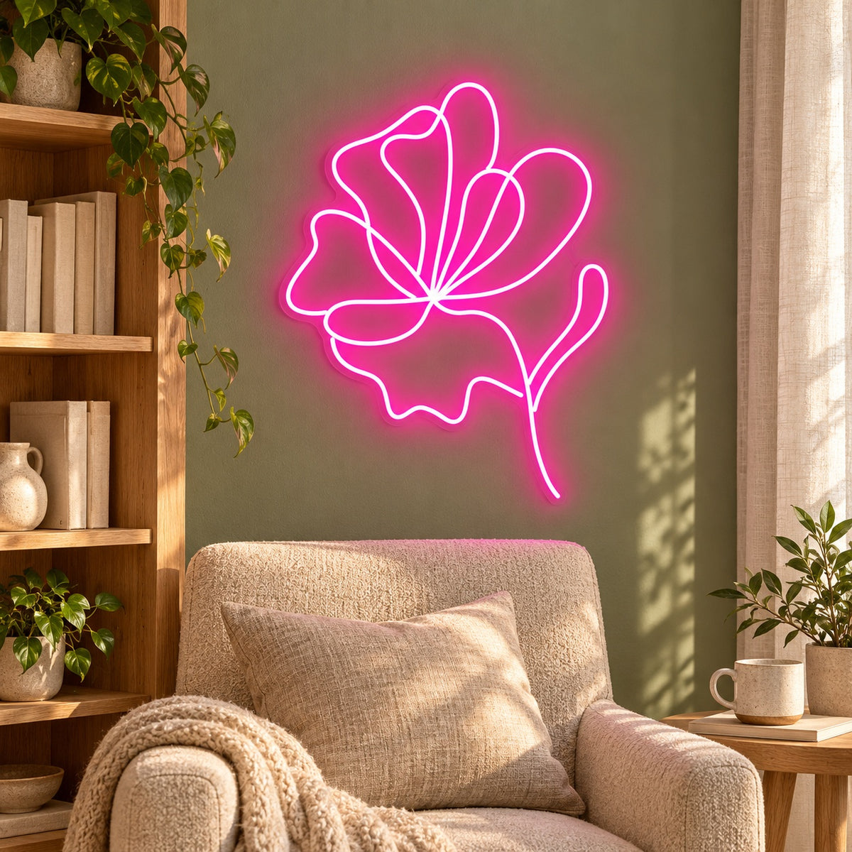 Ginkgo Leaf LED Neon Sign - lifestyle view
