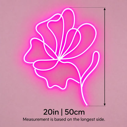 Ginkgo Leaf LED Neon Sign - size guide