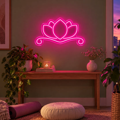 Lotus Scroll LED Neon Sign - advertising view