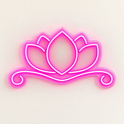 Lotus Scroll LED Neon Sign - natural light view