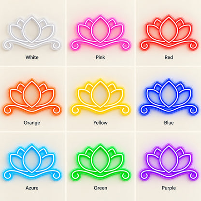 Lotus Scroll LED Neon Sign - nine-color grid