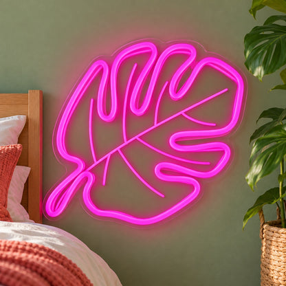 Monstera Leaf LED Neon Sign - lifestyle view