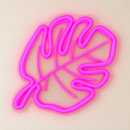 Monstera Leaf LED Neon Sign - natural light view