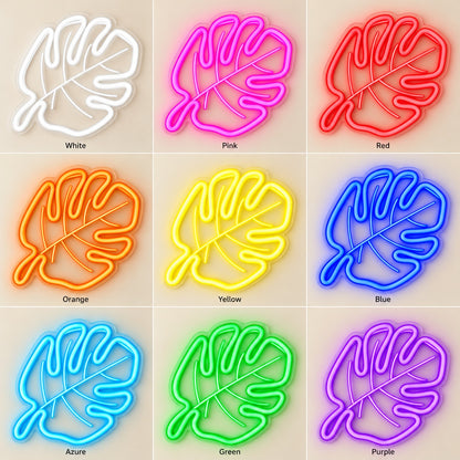 Monstera Leaf LED Neon Sign - nine-color grid