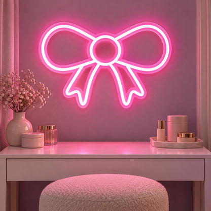 Ribbon Bow LED Neon Sign - advertising view