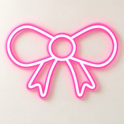 Ribbon Bow LED Neon Sign - natural light view